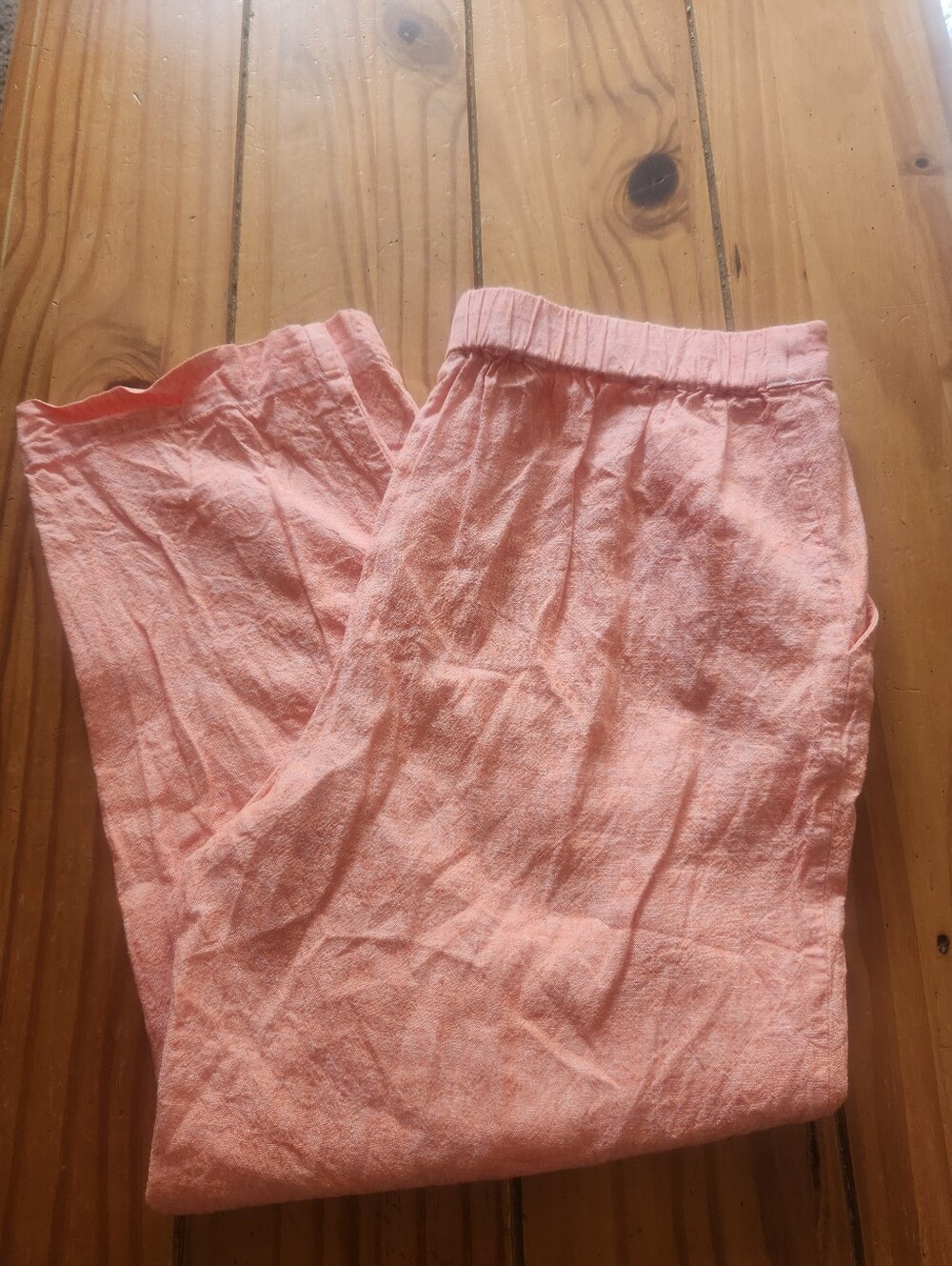 Chico's Linen Blend Pants Peachy Shade Size 2 (Large/12)